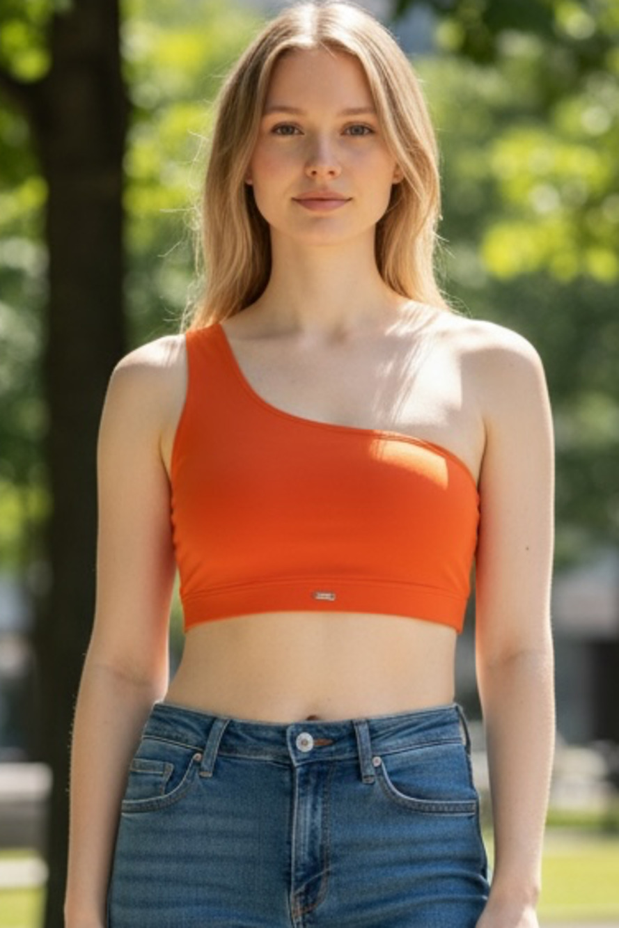 PINK Sport One-Shoulder Active Sports Bra Top